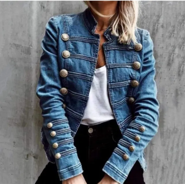 Clinch Disc With Double breasted Stitching Button Slim Short Jacket - Shop at LoveMi