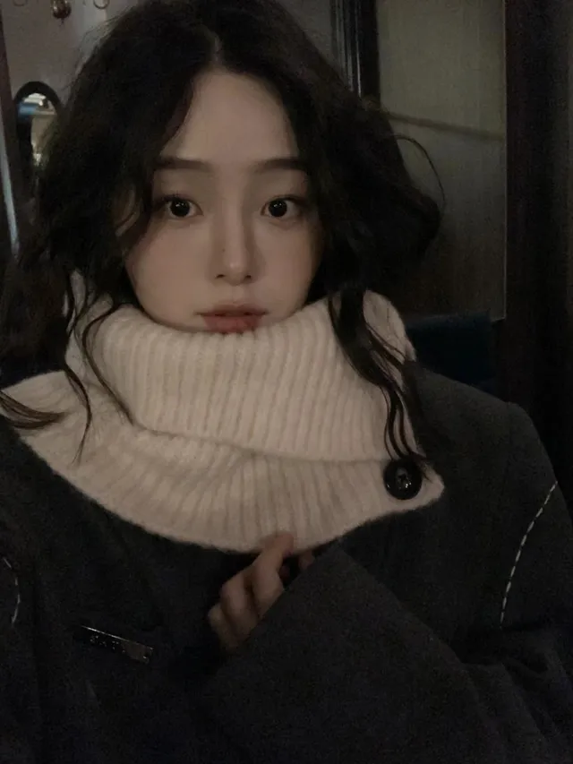 Ins Style Women's Autumn And Winter Solid Color Cold proof Warm Scarf Elegant White - Shop at LoveMi