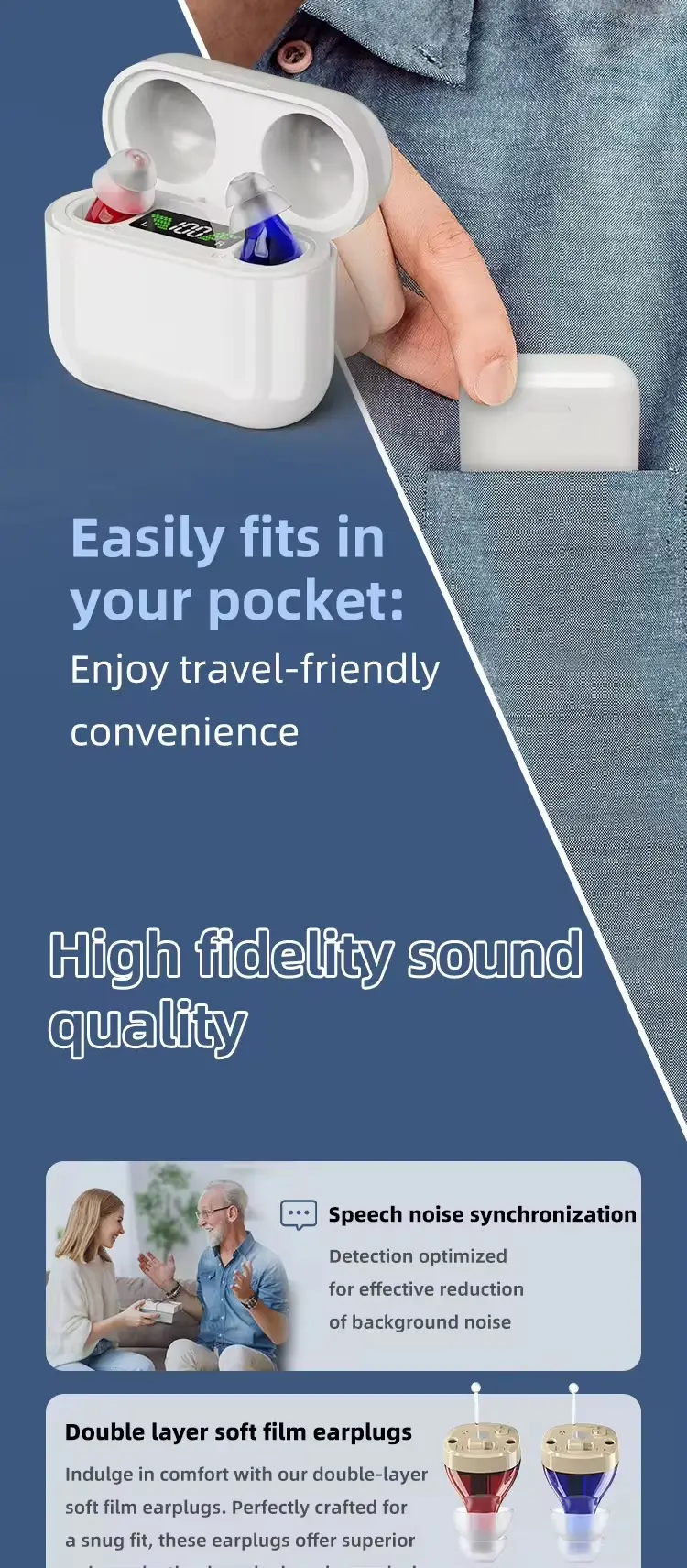 Cross-border Within The Ear Elderly Digital Hearing Aid Sound Amplifier Sound Collector Mobile Charging Warehouse