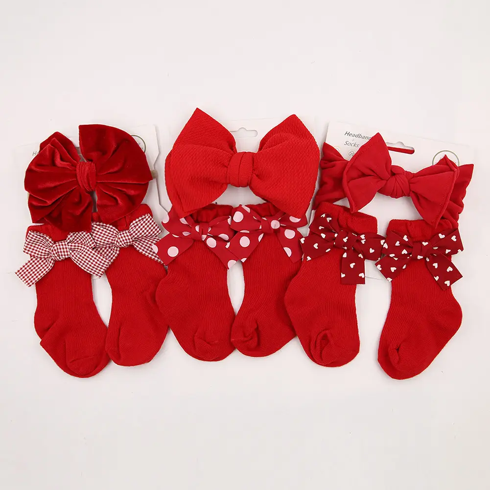 Baby Bow Hair Band Socks Suit Children's