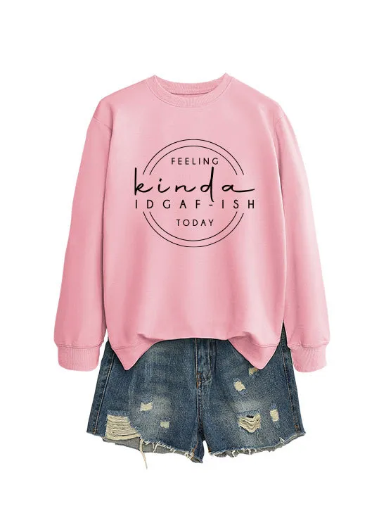 Elegant Women's Round Neck Long sleeved Sweater Pink Black Font - Shop at LoveMi