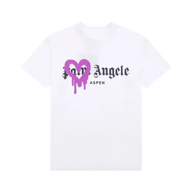 European American Fashion Brand Love Spray Printing Short Sleeve Spring And Autumn Men And Women Same Style Casual Loose fitting T shirt White - Shop at LoveMi