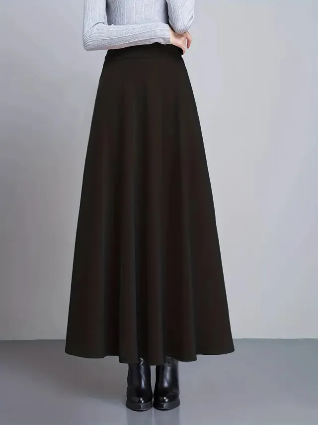 Spring And Autumn New Sexy European And American Simple Velvet Print Skirt Women 8801 Solid Color Black - Shop at LoveMi