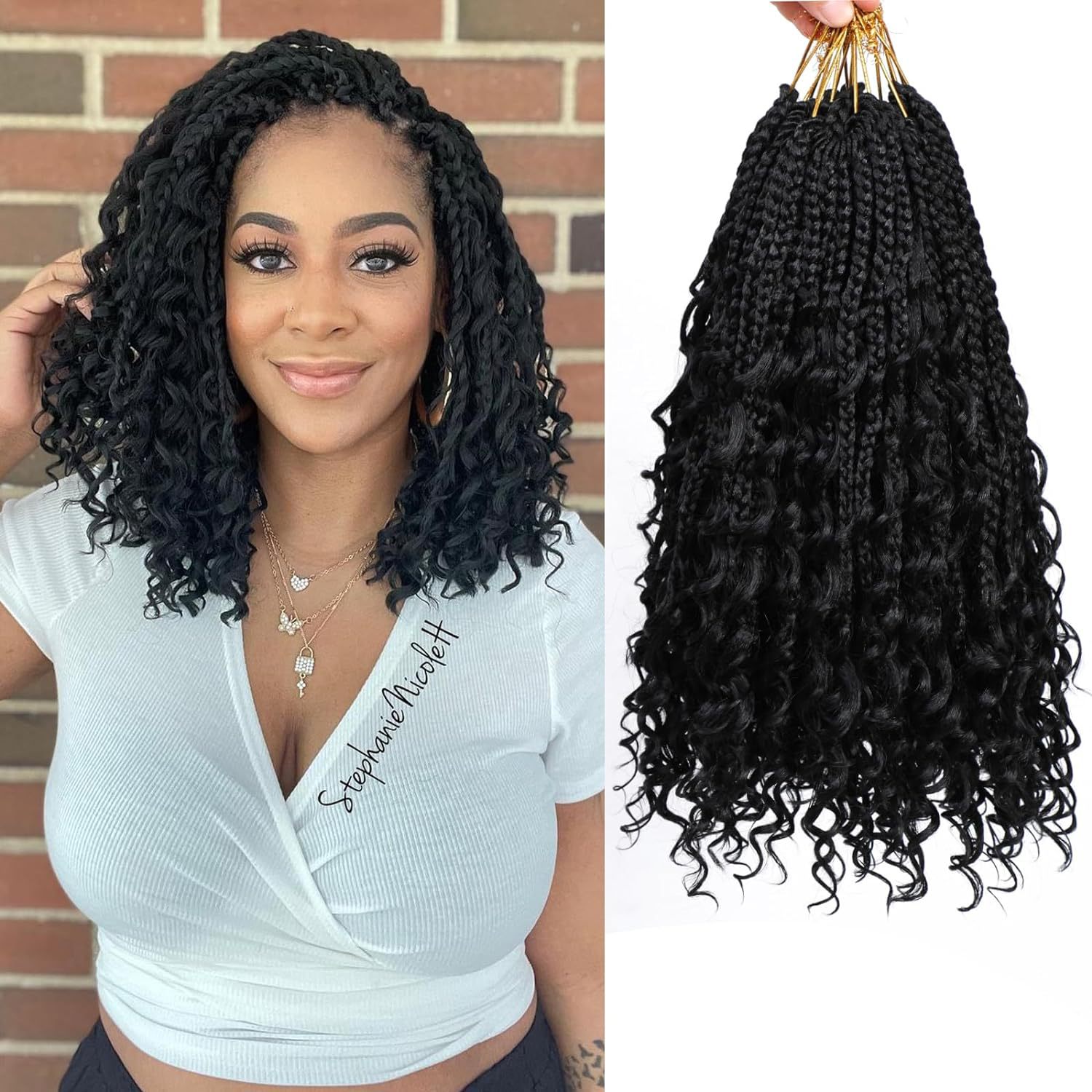 Synthetic Fiber Crochet Wig Braided Three-strand Braid 6