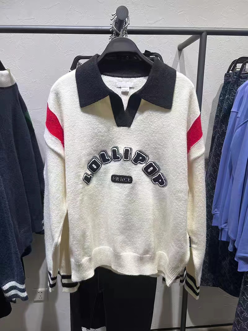 Sweater Comfort And Casual V-collar Preppy Style