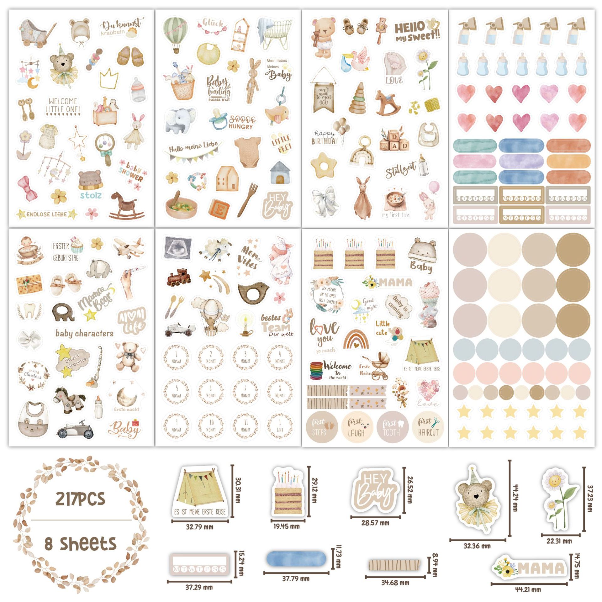 DIY Decorative Sticker Set For Babys Growth Memory Album