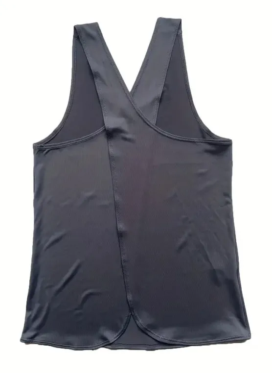 Yoga Vest Women's Summer Thin Loose Exercise Blouse Dark Gray - Shop at LoveMi