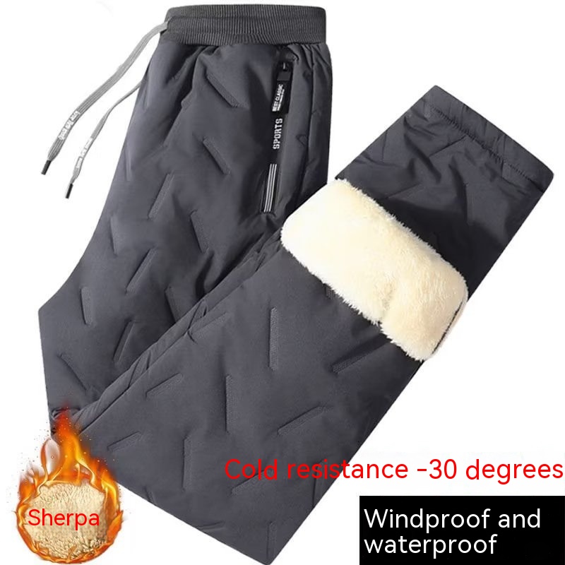 Fleece-lined Thickened Snow Lady Down Cotton Pants - Image 4