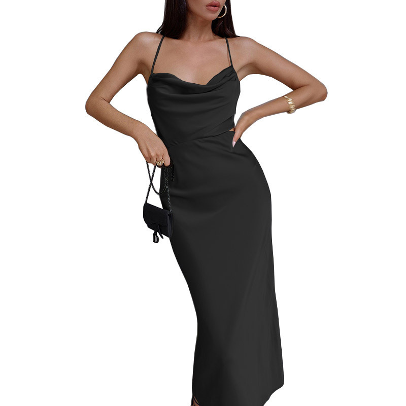 New Summer Sexy Halter Dress With A Ruffled Neckline And Shoulder Straps