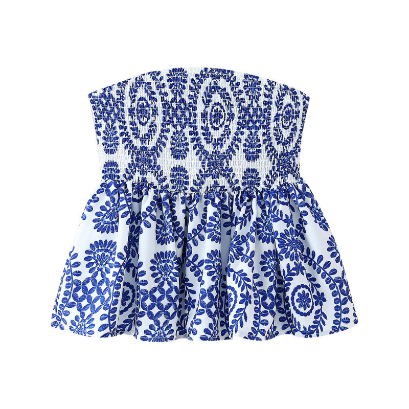 Women's Chest Print Top Strapless