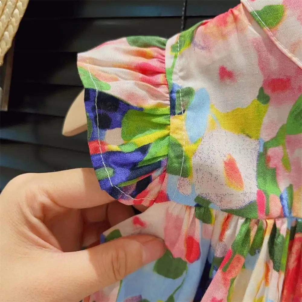 Floral Western Style Princess Vest Skirt