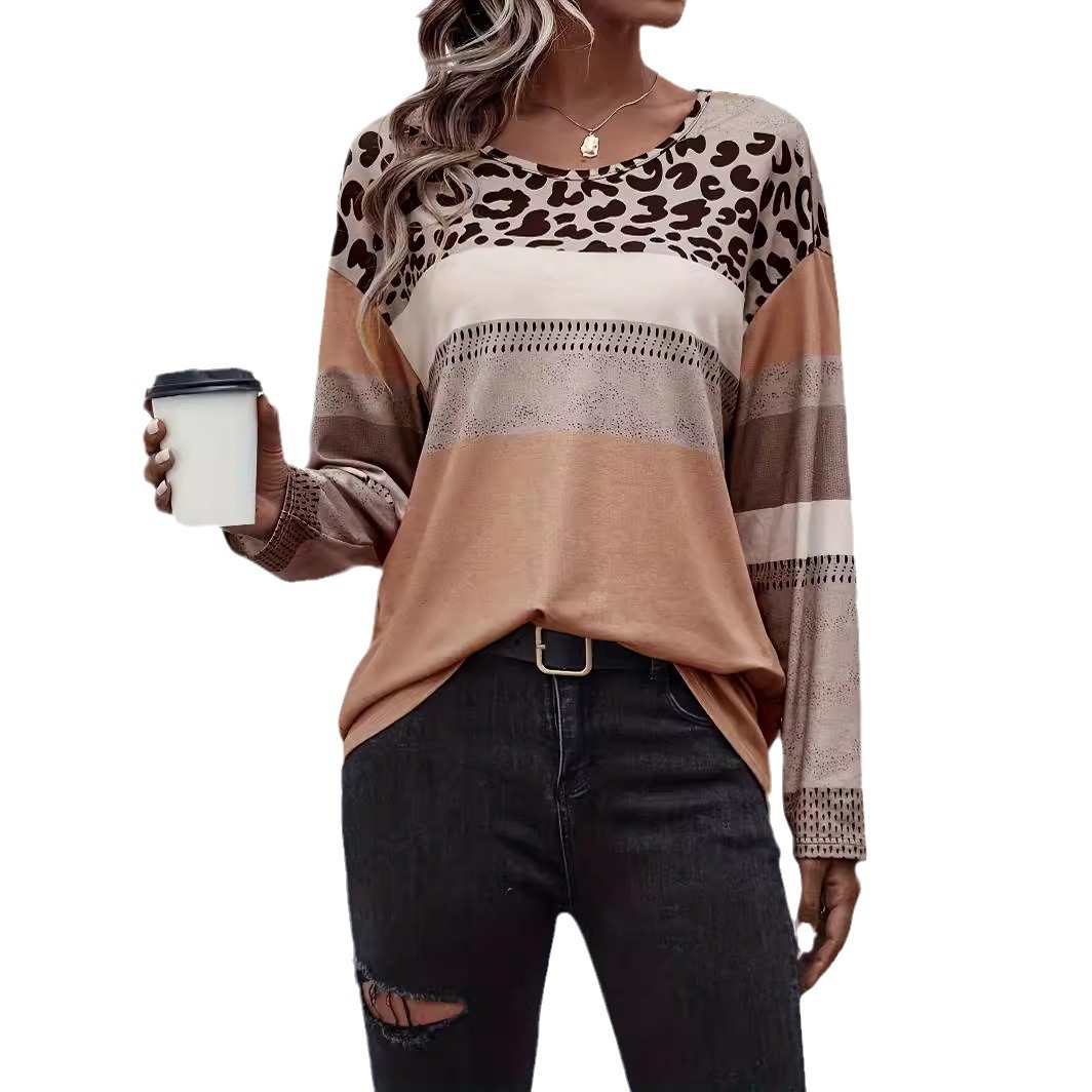 Casual Round Neck Long Sleeve Women's Top