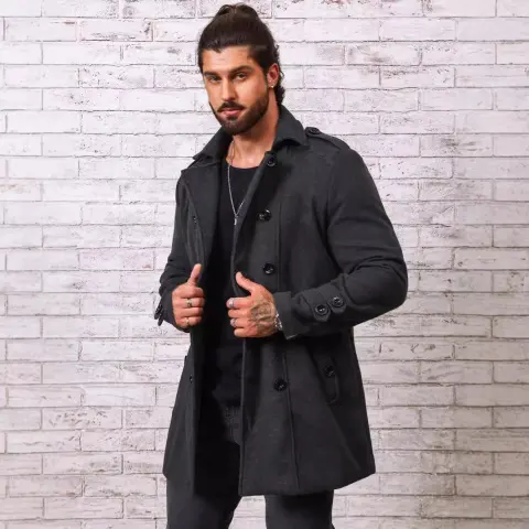Autumn and Winter Jacket Fashionable Solid Color Woolen