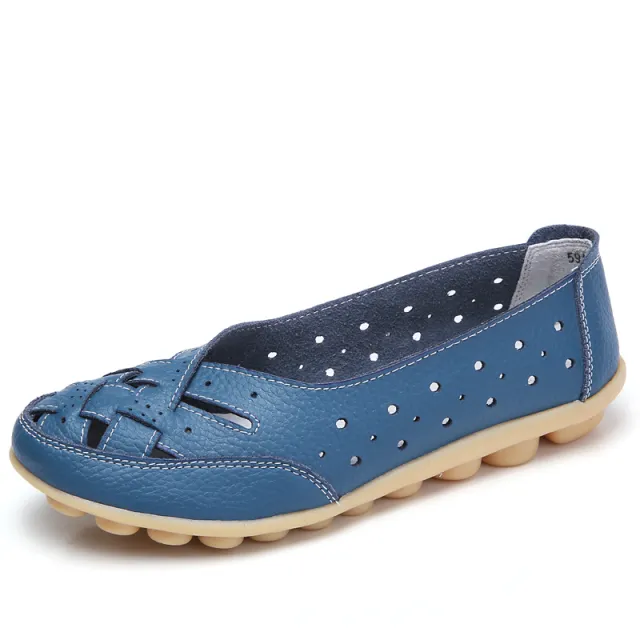 Hole Flat Women's Sandals Summer Pumps Peas Shoes Blue - Shop at LoveMi