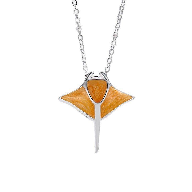 Womens Nautical-Style Manta Ray Pendant Necklace