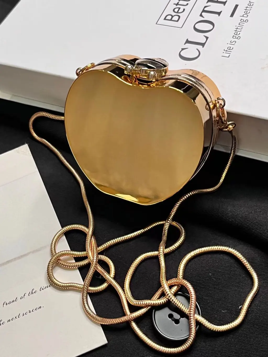 Mini Acrylic Round Cake Small Bag Female Fashion Small Cosmetic Bag - Gold