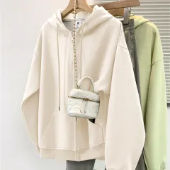 Women's Cotton Hooded Sweater Spring And Autumn - Apricot - View 1