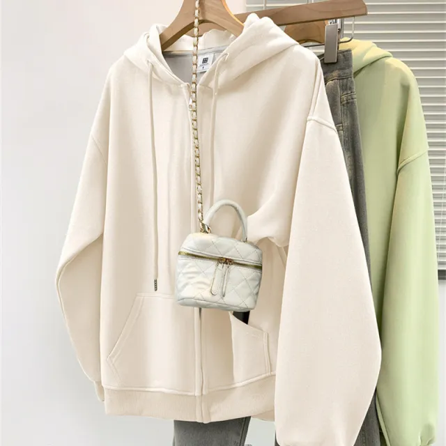 Women's Cotton Hooded Sweater Spring And Autumn Apricot - Shop at LoveMi