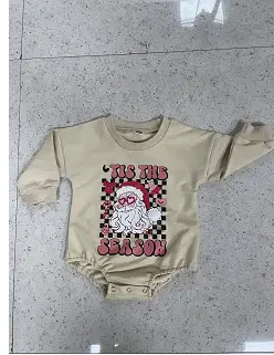 Children's Fashion Casual Santa Claus Printed Romper