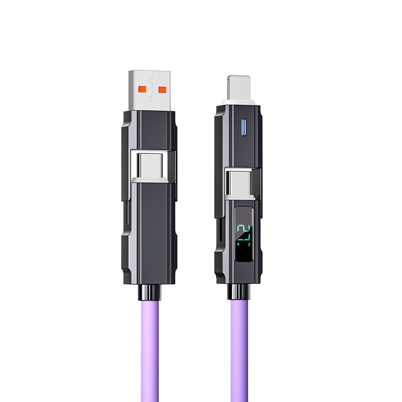 Super Fast Charge 100W PD 2-in-2 Silicone Data Cable with LED Digital Display - 第 19/23 張圖片