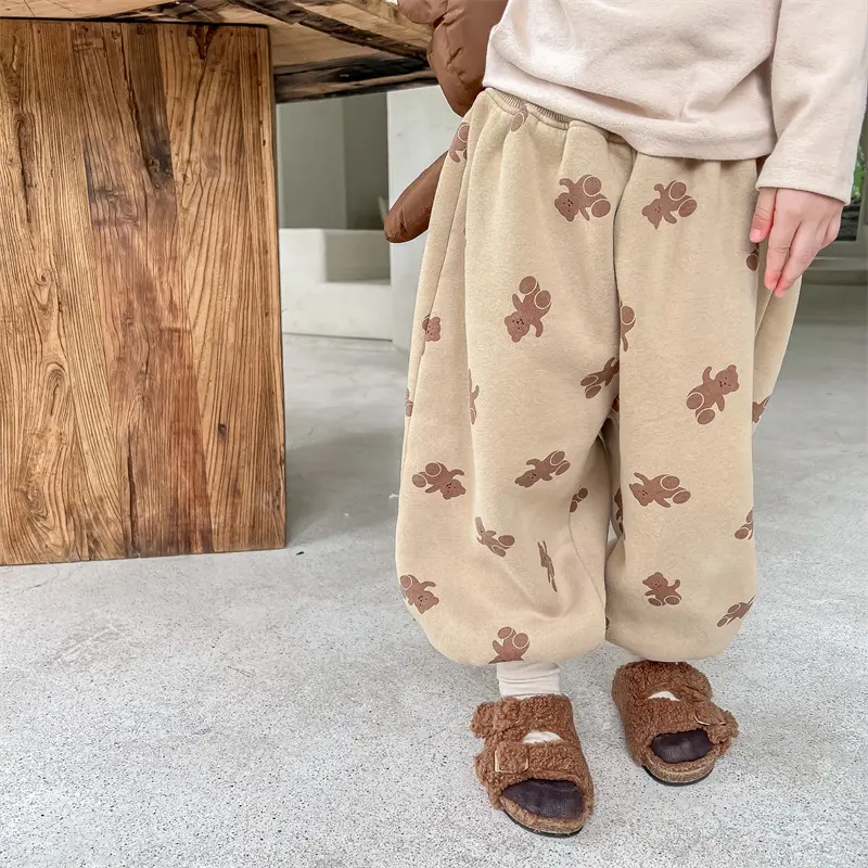 Boys And Girls Bear Full Print Thermal
