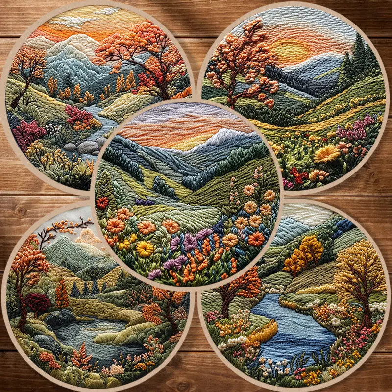 Embroidery Diy Handmade Cloth Art Material Kit