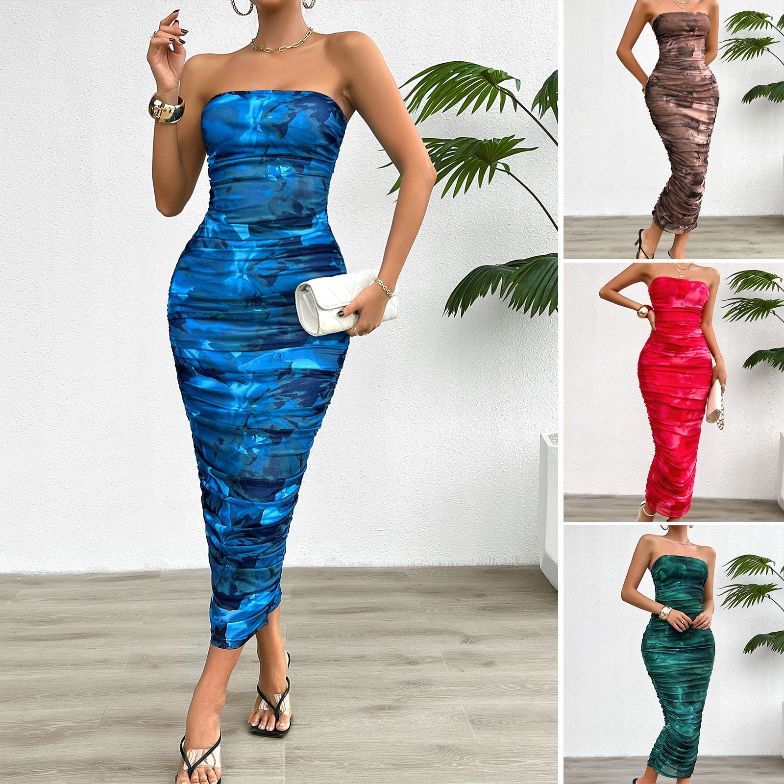 Women's Graceful Tube Top Blooming Dress - Image 12