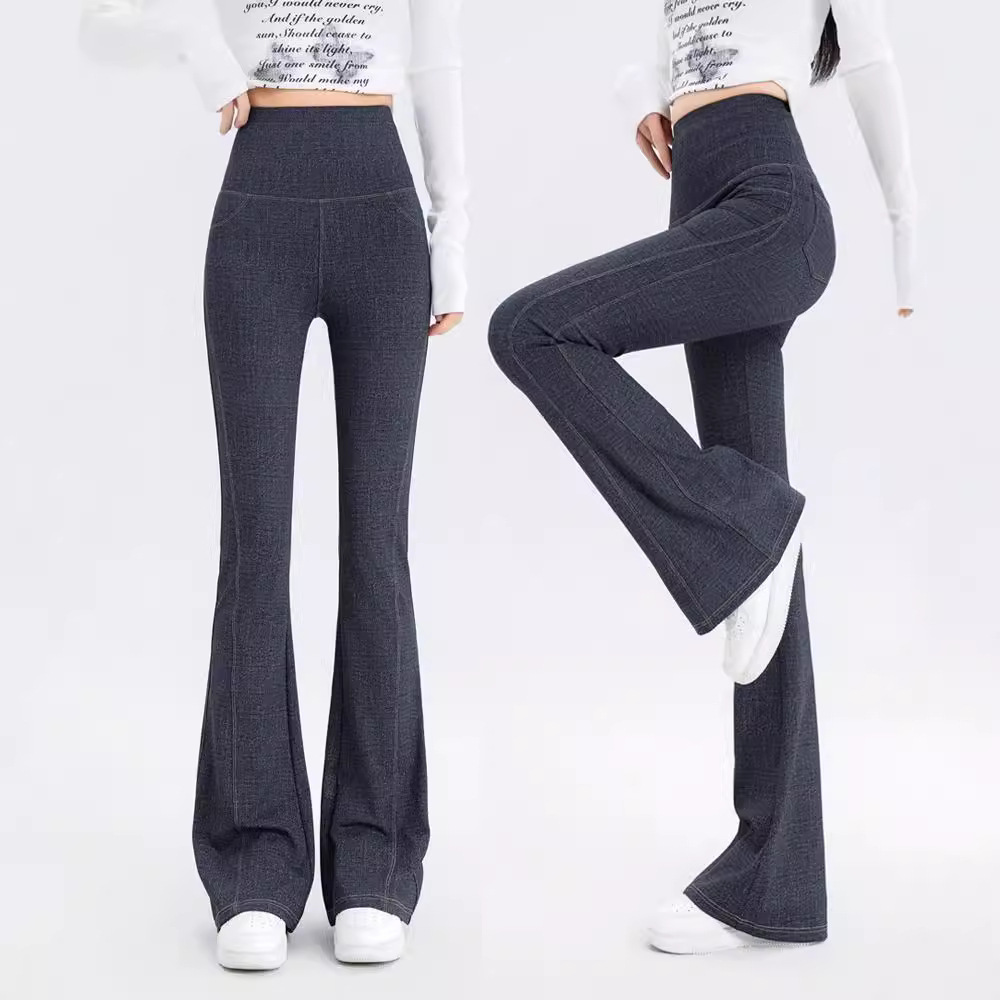 Womens Denim Bootcut Shark Leg Pants