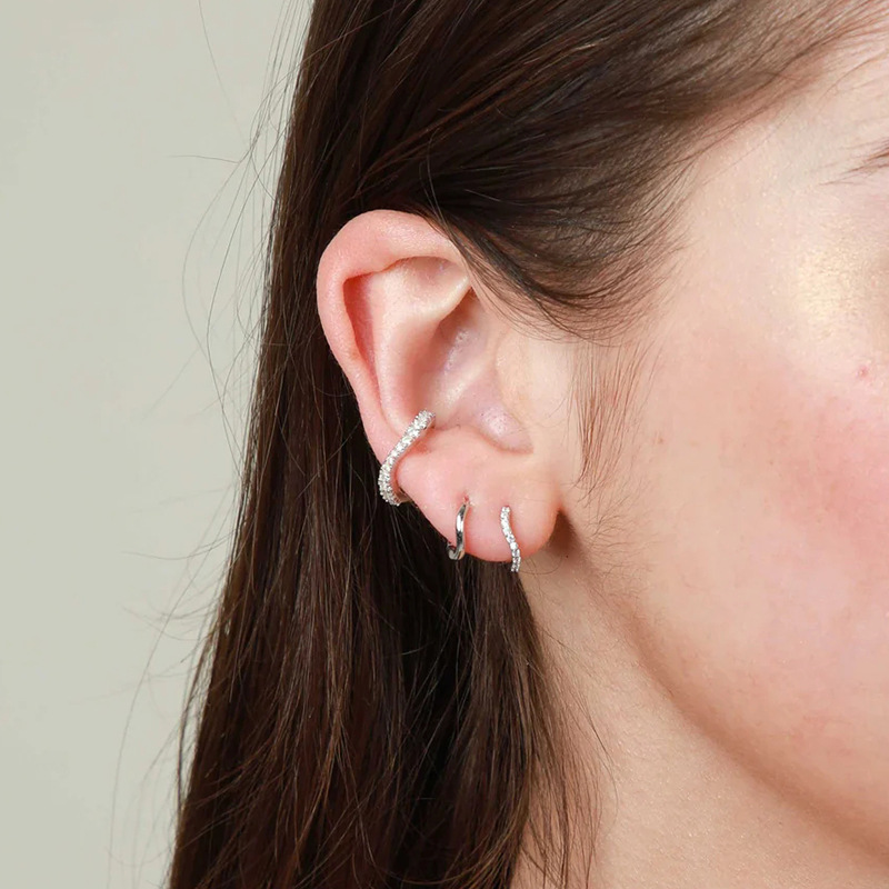 Silver Needle Female Trendy Earrings Trendy Design Glossy