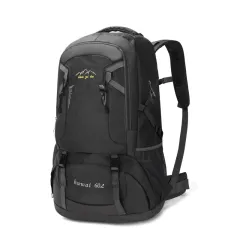 60L Large Capacity Backpack Men's Outdoor Hiking Leisure Travel Bag - Black - View 1