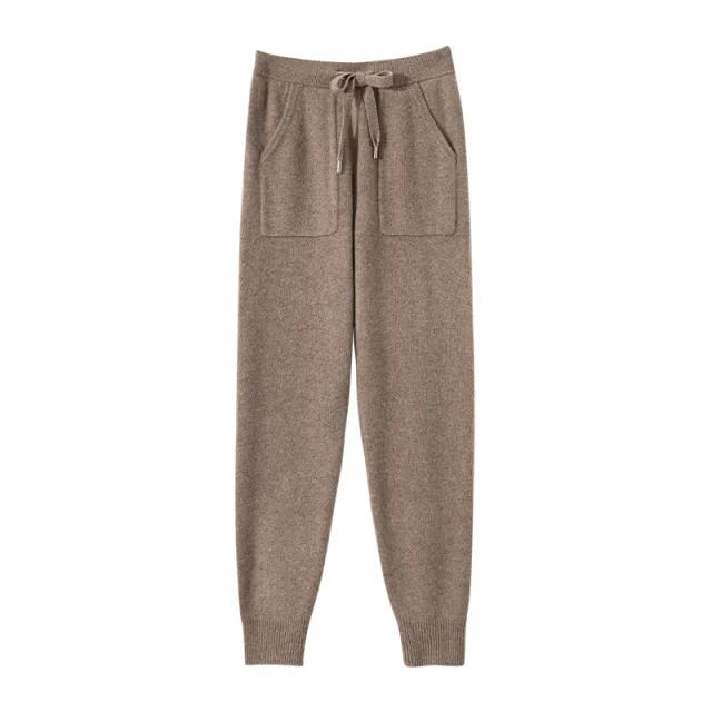 Autumn And Winter New Knit Pants For Women, Draped Casual High waisted Trendy Slimming Floor length Purple - Shop at LoveMi