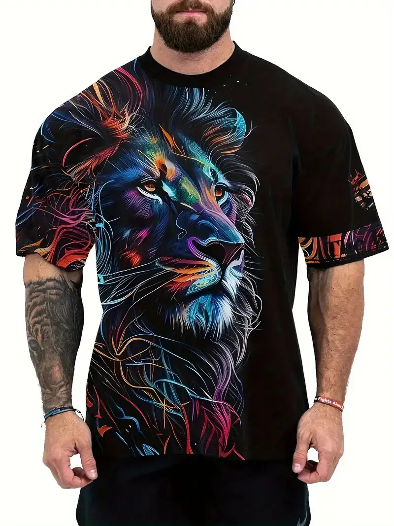 Men's Loose Casual Creative Printing Short Sleeve