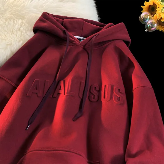 Popular American Heavy Sweater Four Seasons New Wine Red - Shop at LoveMi