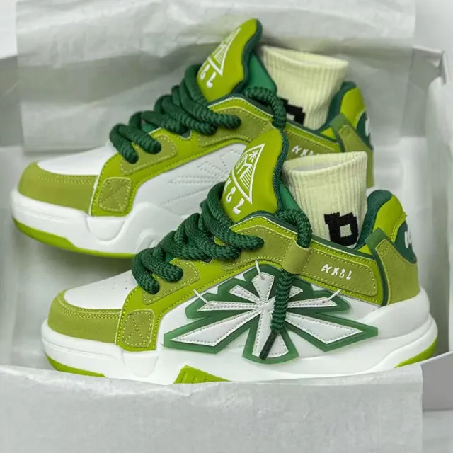 Niche Bread Korean Style Thick Bottom Heightened Daddy Shoes Green - Shop at LoveMi