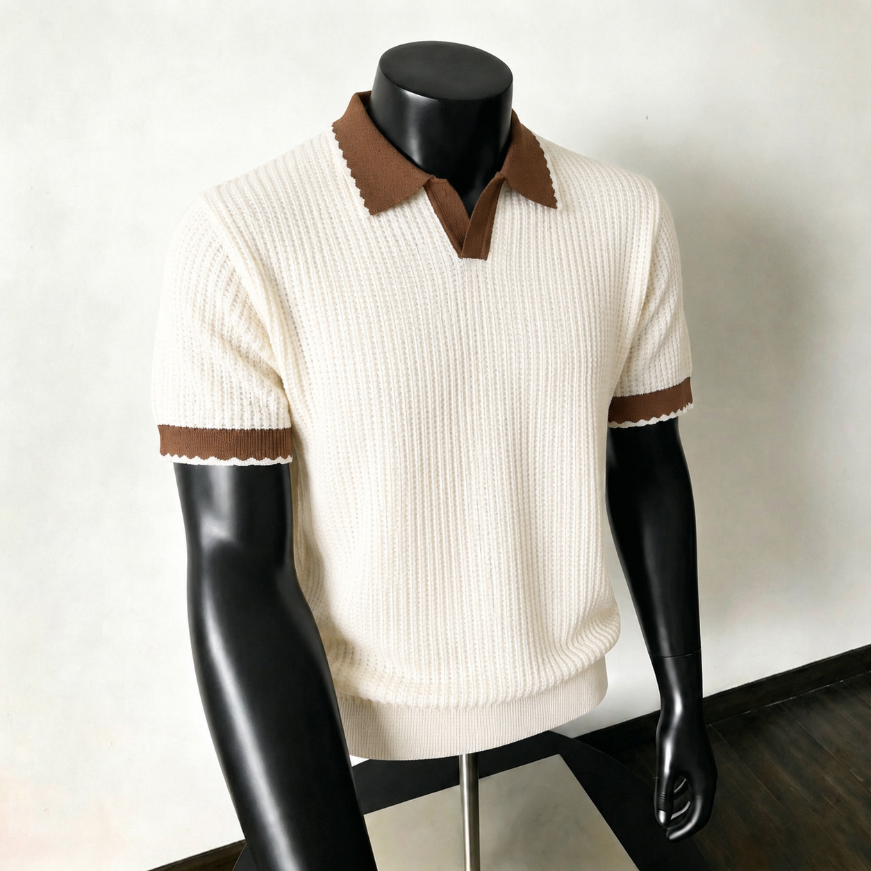 Elegant Apricot Mens Suit With A Lapel And Short Sleeves