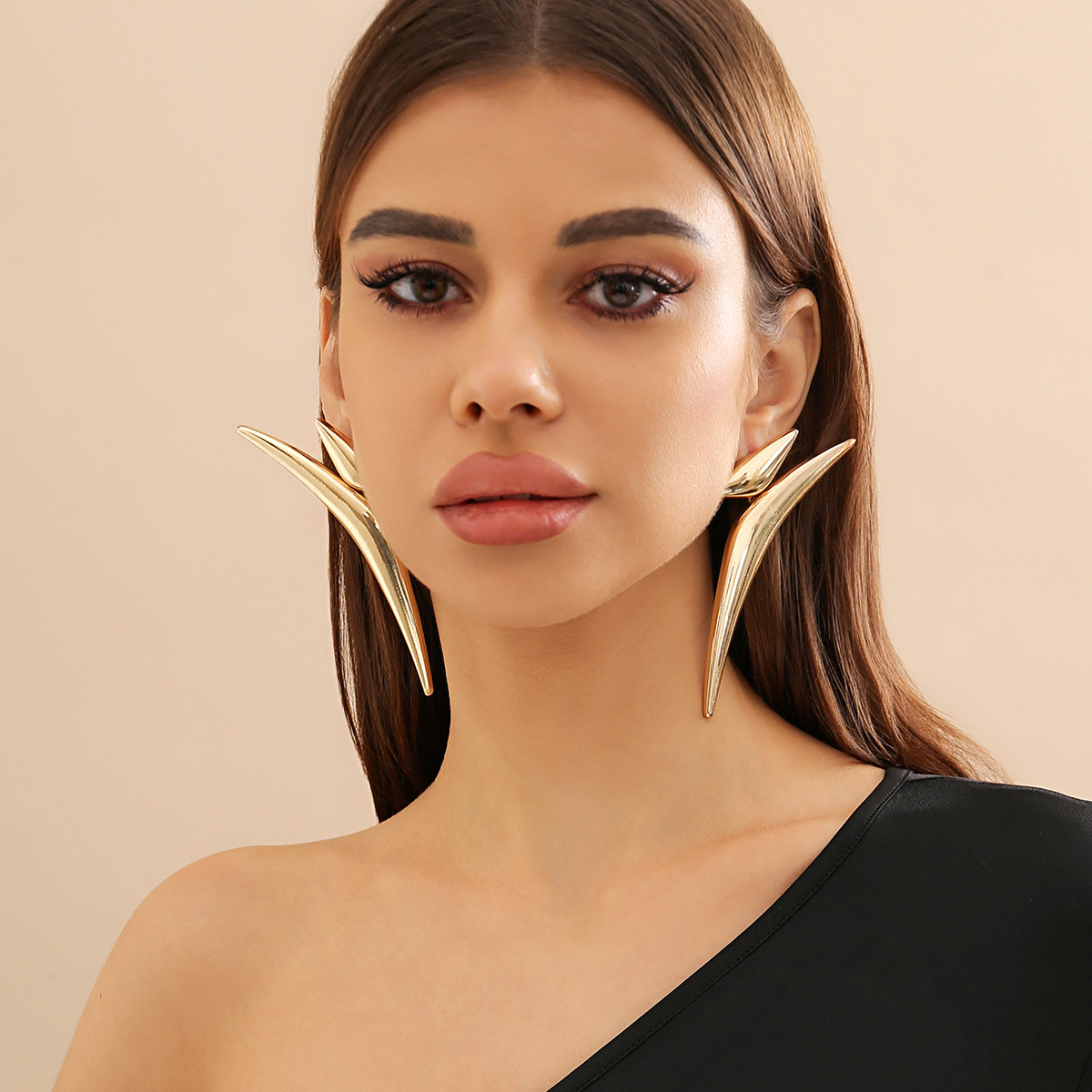 European And American Style Exaggerated Geometry Triangle Elbow Personalized Earrings