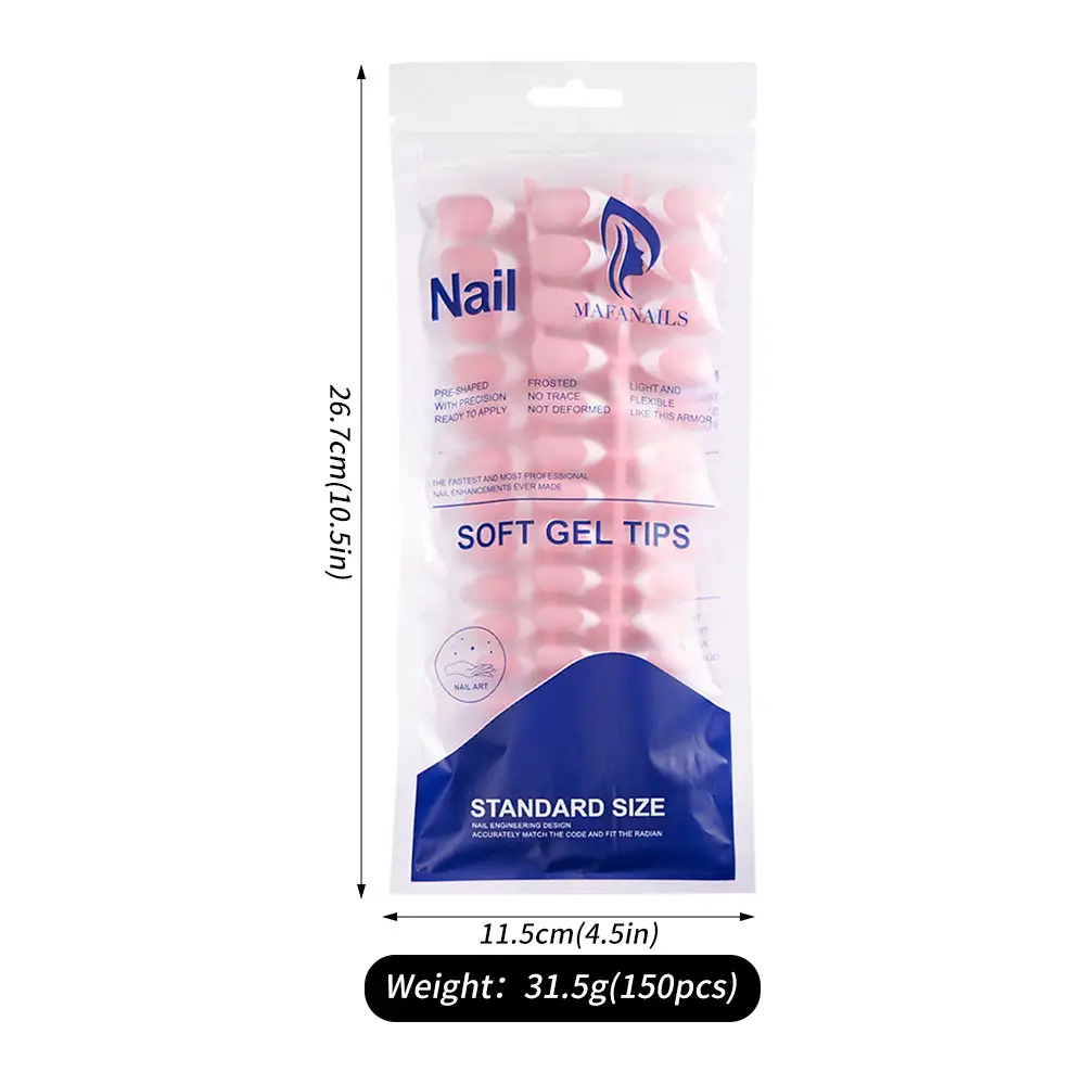 150-piece Pack Of French-style White-edged Press-on Nails In Nude And Pink Wholesale