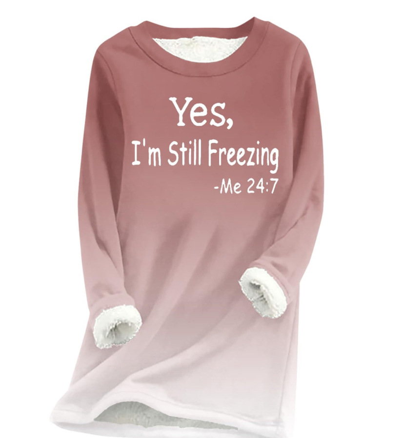 Autumn And Winter Women's Fleece lined Women's Round Neck Sweater Ltnswy312 Xl - Shop at LoveMi