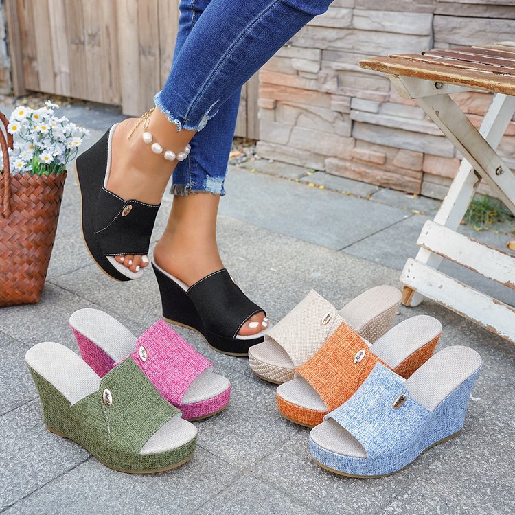 Fashionable, Versatile Multi-color Wedge Platform Sandals