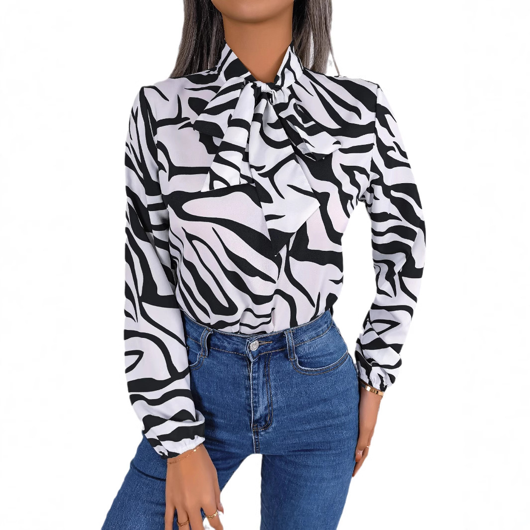 Elegant Contrasting-Color Striped Top For Women