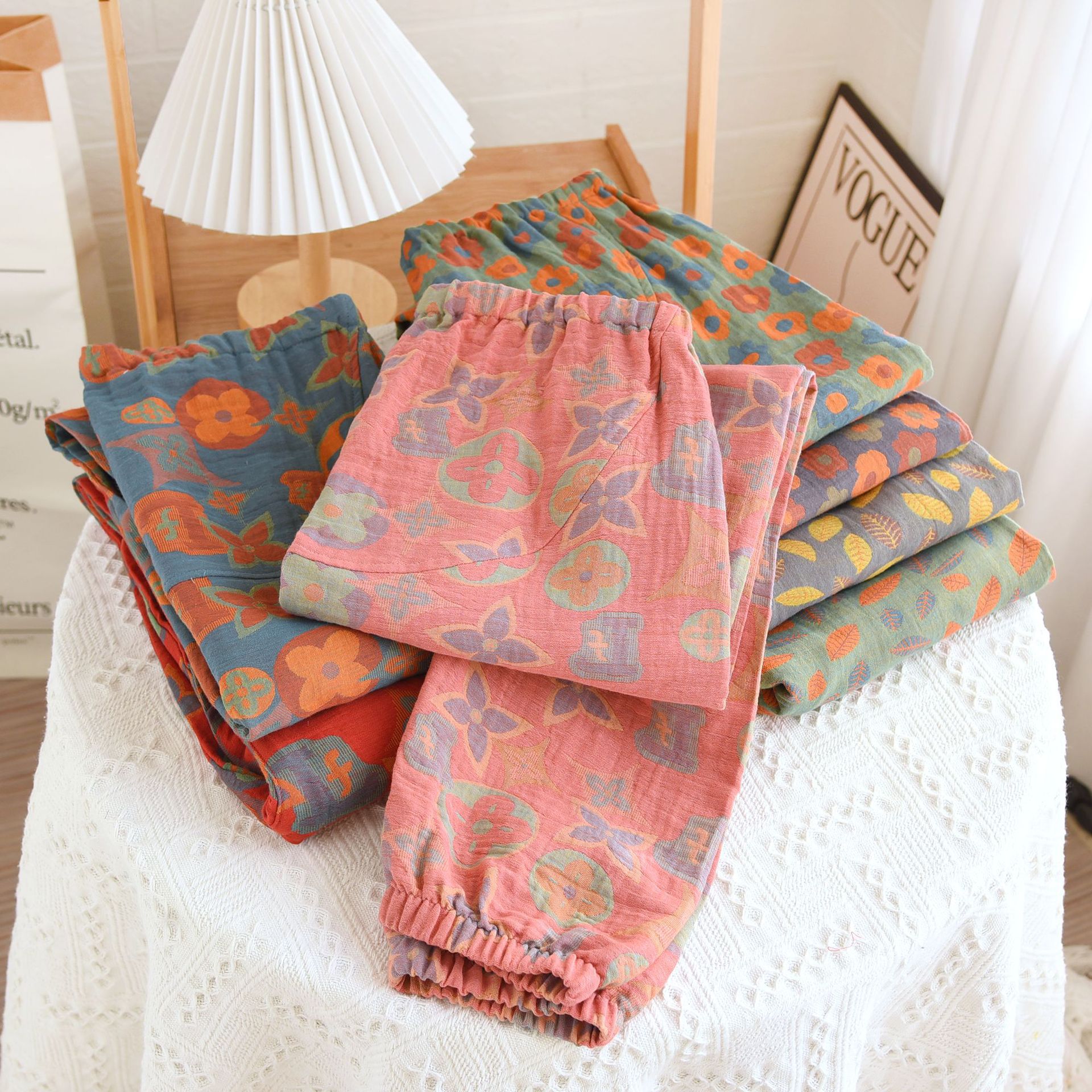 Yarn-dyed Jacquard Maternity Pants Four Seasons Thin Can Be Worn Outside P