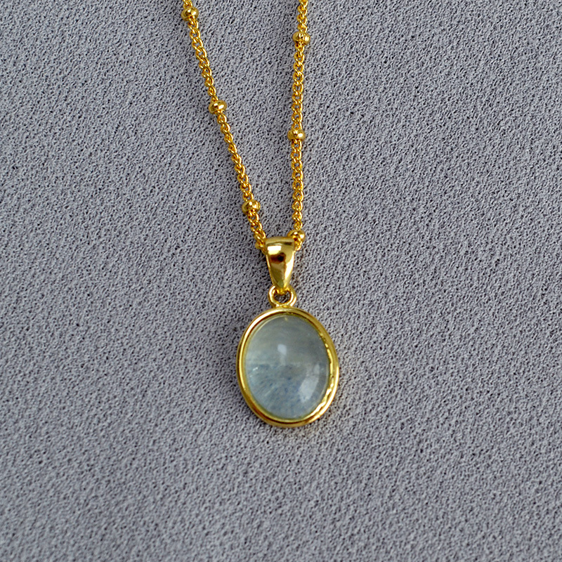 Everyday Elegant Necklace With A Pendant Set With Colorful Natural Stones