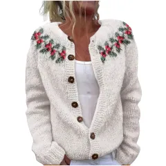 3D Digital Printing Cardigan Knitted Coat Imitation Sweaters Women's Clothing - 5 Style - View 1