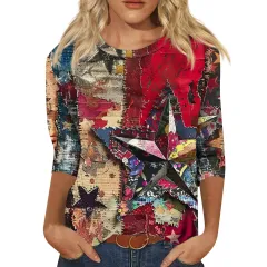 Long Sleeve Round Neck Slim Summer Tie-dyed Printed Clothing - 3W5Zf8N-6Xl - View 1