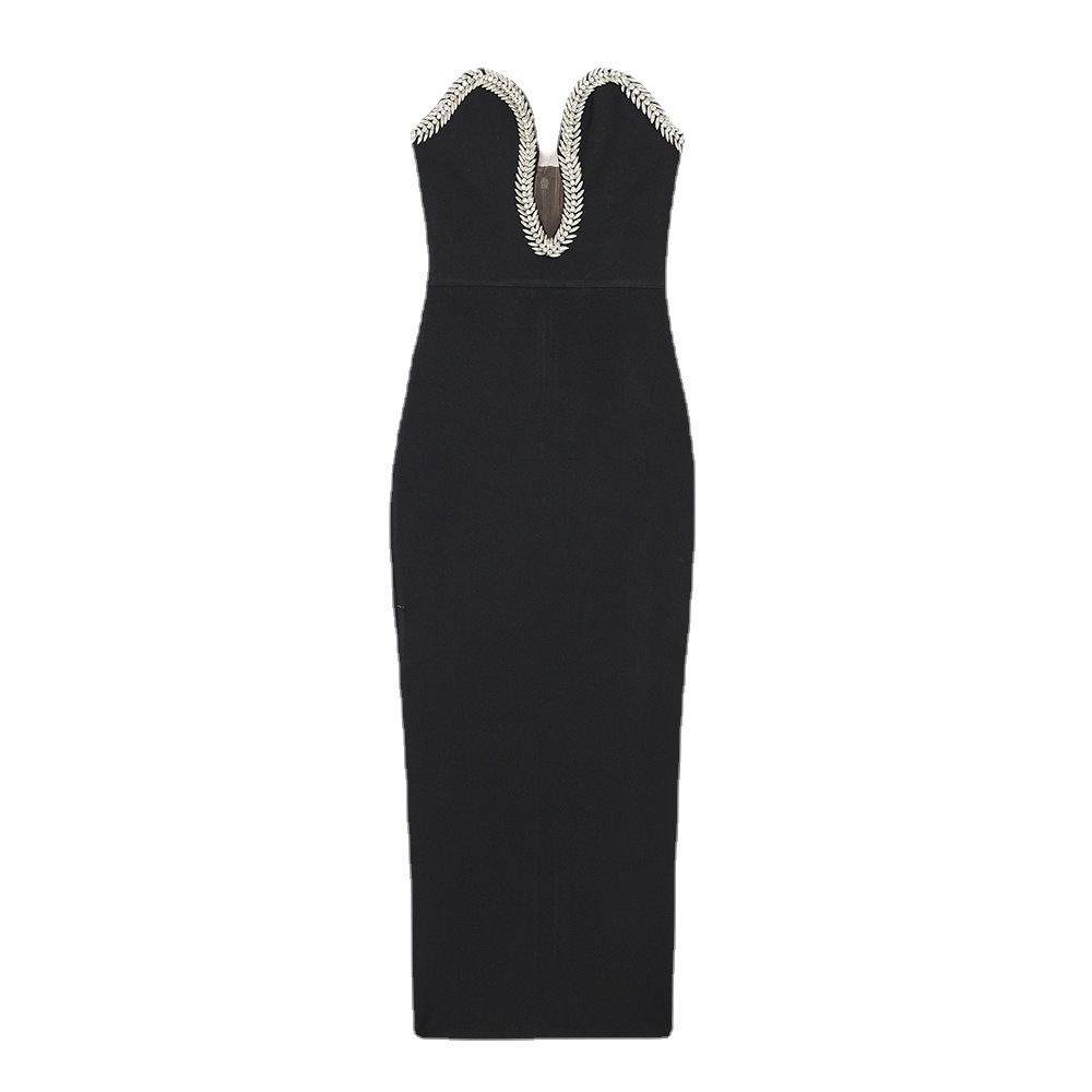 Tight High Waist Slimming Sheath Bandage One-piece Dress - 2