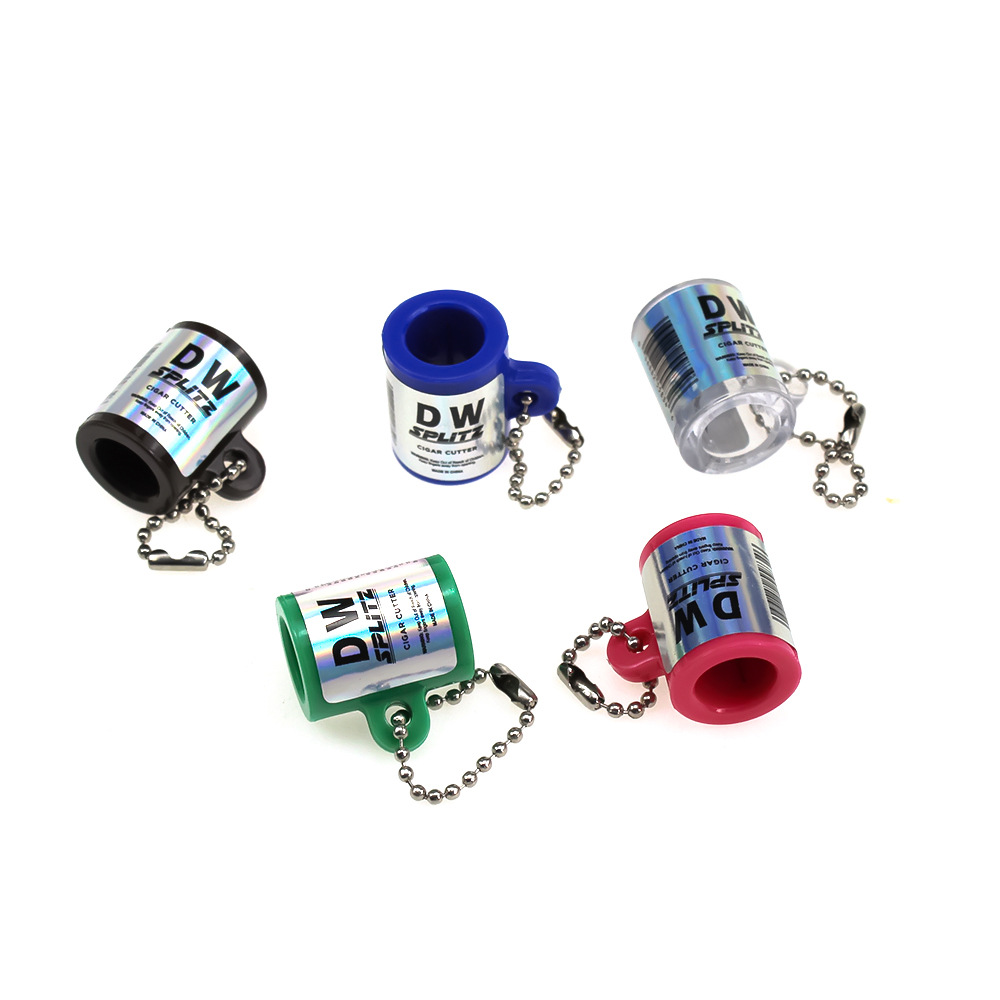 Portable Plastic Round Cigar Cutter Keychain - Image 4