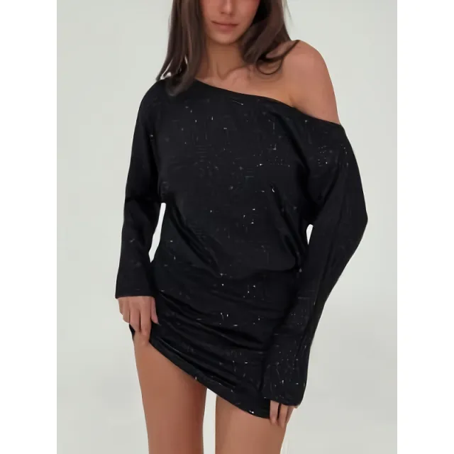 Women's Fashion Personality Asymmetric Tight Dress Black - Shop at LoveMi