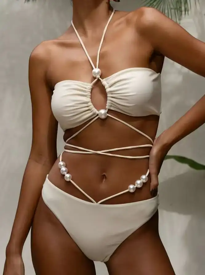 Women's Split Lace-up Bikini Swimsuit