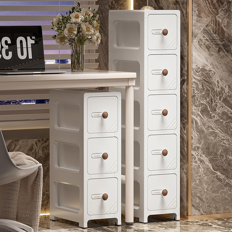 Bathroom Gap Drawer-style Multi-tier Plastic Storage Cabinet