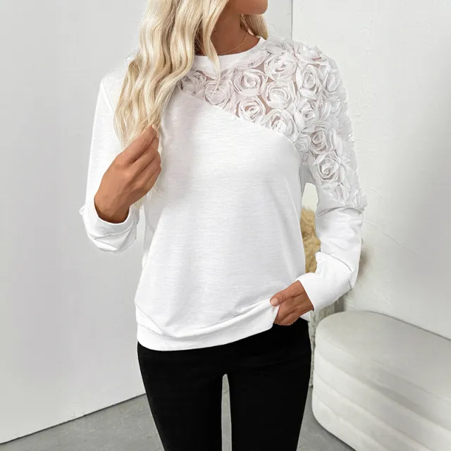 European And American Base Long Sleeve White Top White - Shop at LoveMi